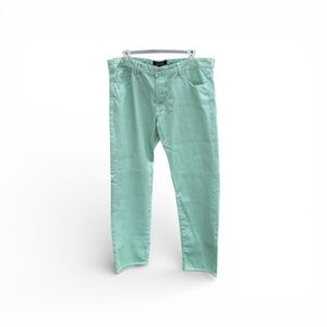 AKOO No Rivals Mens 42 Green Classic Straight Leg Big Oak Fit Cotton Denim Jeans